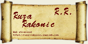 Ruža Rakonić vizit kartica